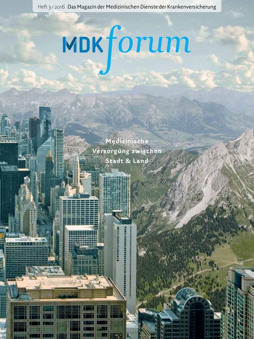 Titelseite der Zeitschrift MDK forum Ausgabe 3/2016 Titelseite der Zeitschrift MDK forum Ausgabe 3/2016