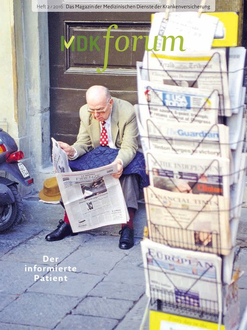 Titelseite der Zeitschrift MDK forum Ausgabe 2/2016 Titelseite der Zeitschrift MDK forum Ausgabe 2/2016